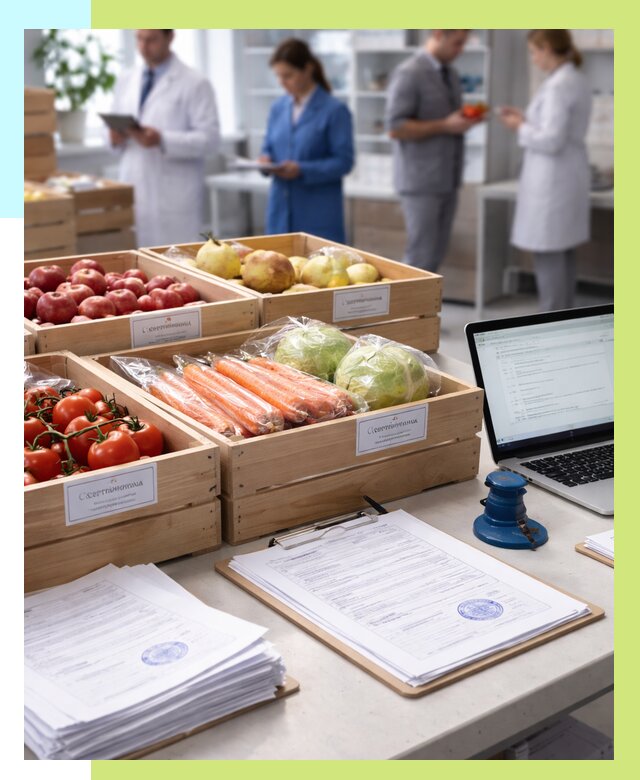 Сертификация овощей и фруктов в Северодвинске от 8603 р. | Алешин-Свр